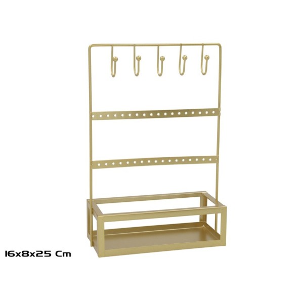 ORGANIZADOR JOYAS JULIE 16X8X25CM DORADO