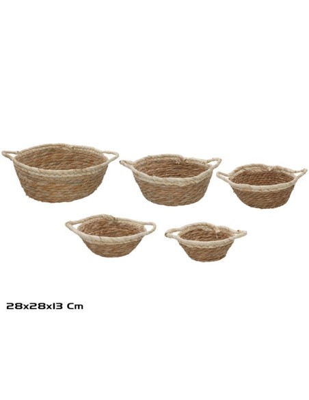 CESTA X5 REDONDA C/ASAS 28X28X12/13CM VERONICA
