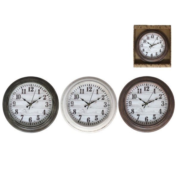 RELOJ DE PARED FLORIDA 30CM 3 SURT.