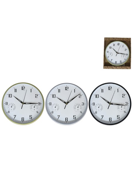 RELOJ DE PARED ILLINOIS 30CM 3 SURT.
