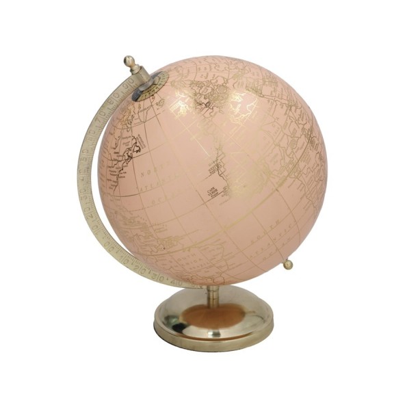 GLOBO TERRAQUEO BASE DORADA 18X24CM LUCK