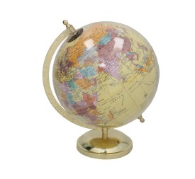 GLOBO TERRAQUEO BASE DORADA 18X24CM DISCOVER