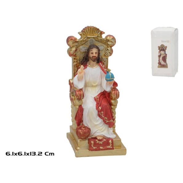 JESUS TRONO RESINA 6.1X6.1X13.2CM