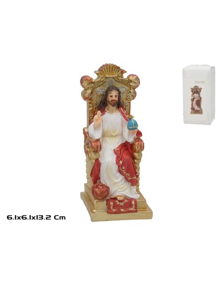 JESUS TRONO RESINA 6.1X6.1X13.2CM