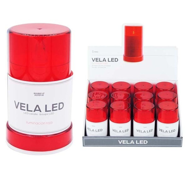 VELON LED ROJO 6.5X10.8 CM (NO INCLUYE PILAS)