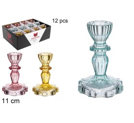 PORTAVELAS CRISTAL COLORES 11CM