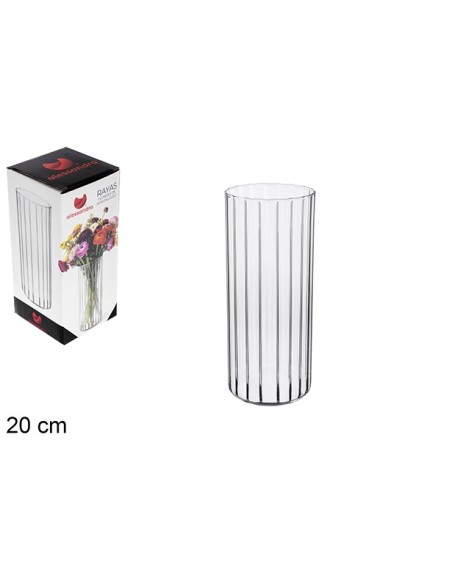 FLORERO BOROSILICATO RAYAS 20CM