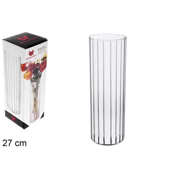 FLORERO BOROSILICATO RAYAS 27CM