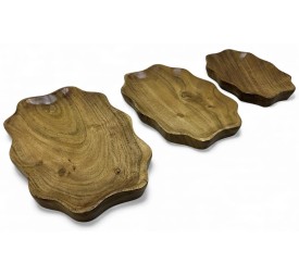CENTRO MESA SET 3 ACACIA 28X18X3 NATURAL MARRON