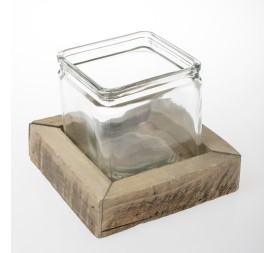PORTAVELAS CRISTAL 14X14X4/10CM