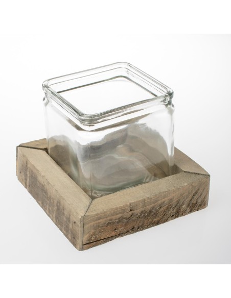 PORTAVELAS CRISTAL 14X14X4/10CM