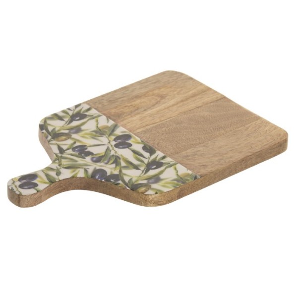 TABLA CORTAR MANGO RESINA 30X20X1,5 OLIVO LACADO