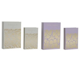 CAJA LIBRO SET 2 PU MDF 21X7X30 BOTANICO 2 SURT.