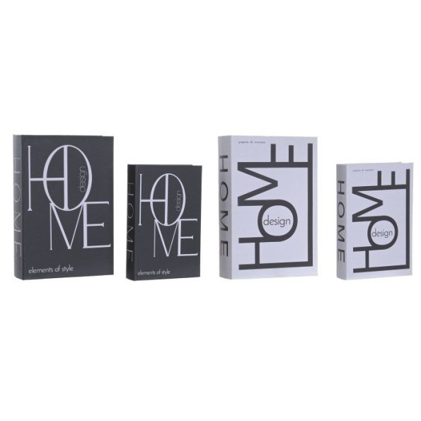 CAJA LIBRO SET 2 PU MDF 21X7X30 HOME 2 SURT.