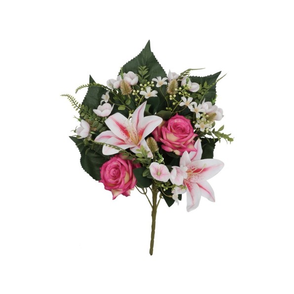 CONJUNTO ROSA-LILIUM X 9 -53CM (FUCSIA)