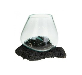 PORTAVELAS CRISTAL VOLCAN 20X20X23CM