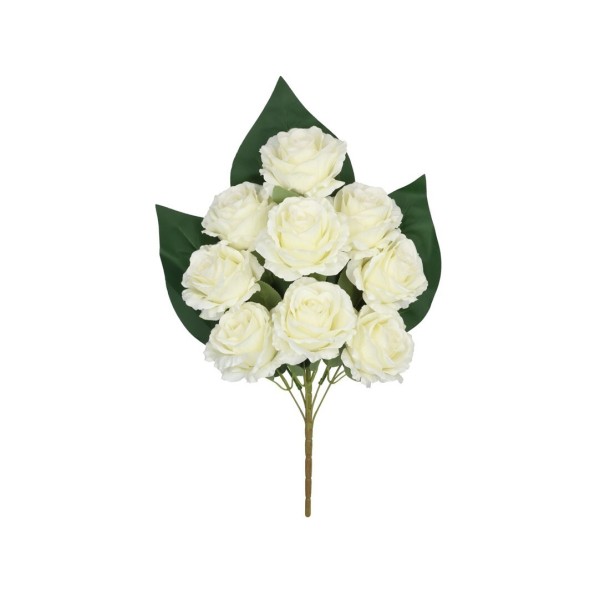 CONJUNTO ROSAS SATIN X 9 -57 CM (BLANCO)