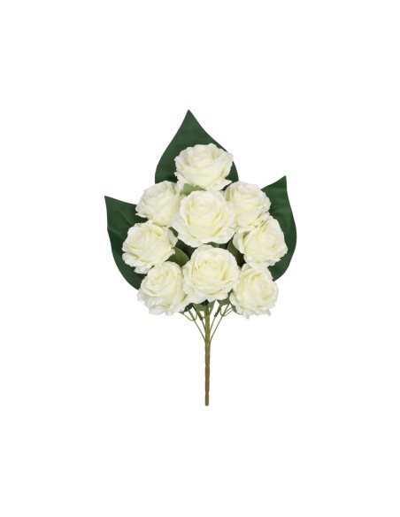 CONJUNTO ROSAS SATIN X 9 -57 CM (BLANCO)