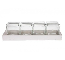 PORTAVELAS BASE MADERA 44X13.5X4/10CM