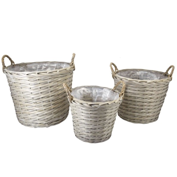 SET 3 MACETEROS MIMBRE CON ASAS