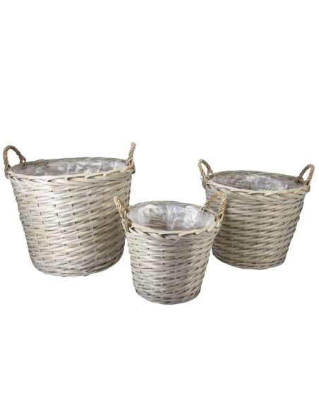SET 3 MACETEROS MIMBRE CON ASAS