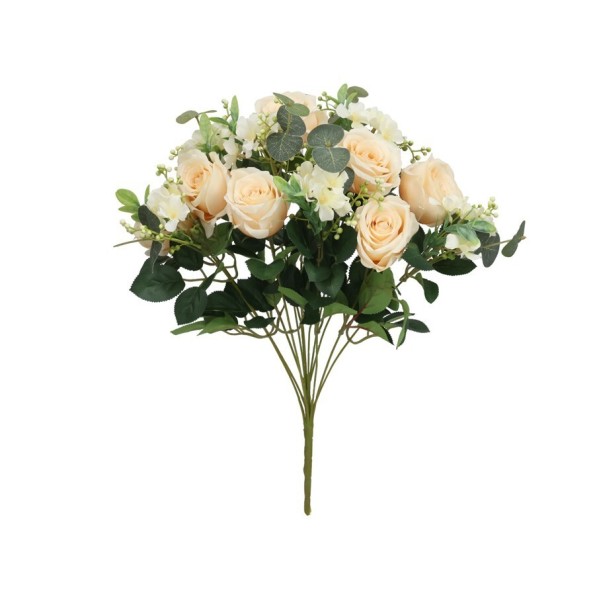 RAMO ROSAS-HORTENSIA X 13-51 CM (CREMA)