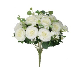 RAMO ROSAS SUPER X 22 - 52 CM (BLANCO)