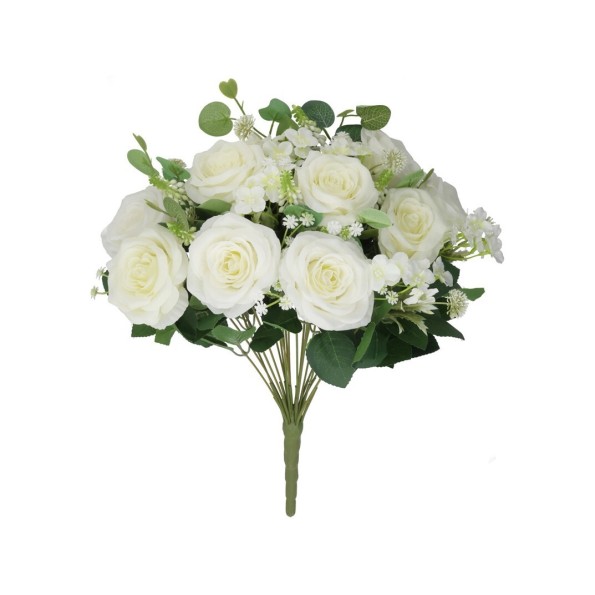 RAMO ROSAS SUPER X 22 - 52 CM (BLANCO)
