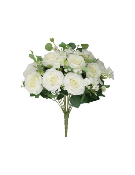 RAMO ROSAS SUPER X 22 - 52 CM (BLANCO)