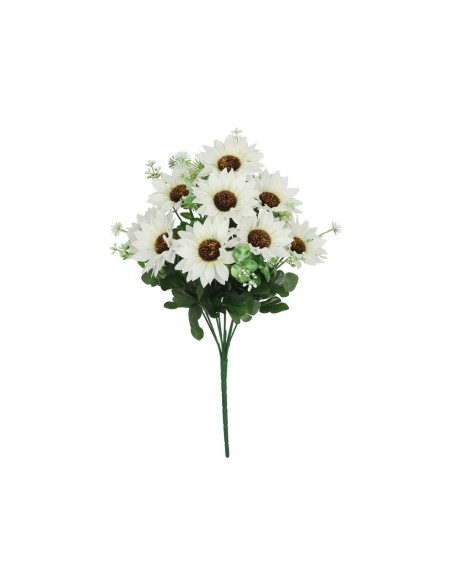 RAMO GIRASOL X 9 - 44 CM (BLANCO)