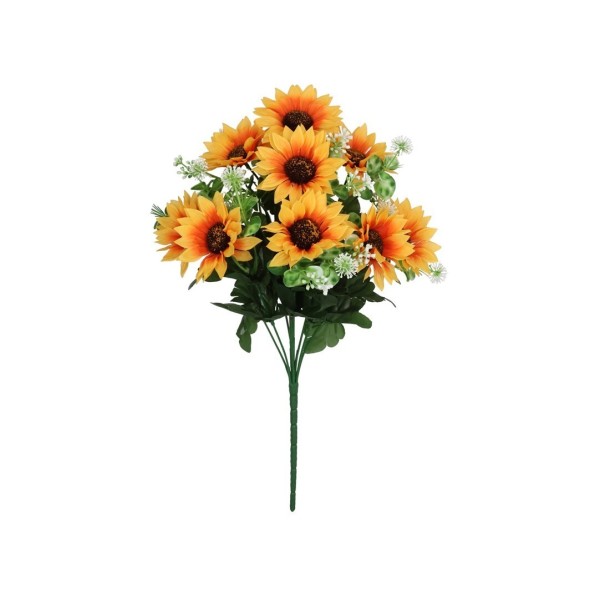 RAMO GIRASOL X 9 - 44 CM (NARANJA)