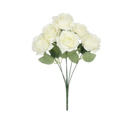 RAMO ROSAS SATIN  X 6-43 CM (BLANCO)