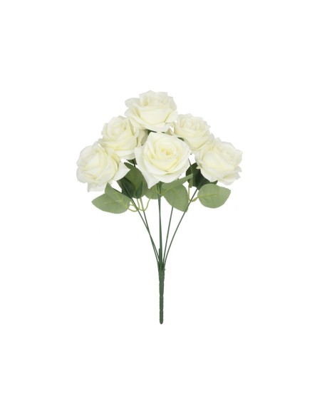 RAMO ROSAS SATIN  X 6-43 CM (BLANCO)