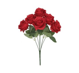 RAMO ROSAS SATIN  X 6-43 CM (ROJO)