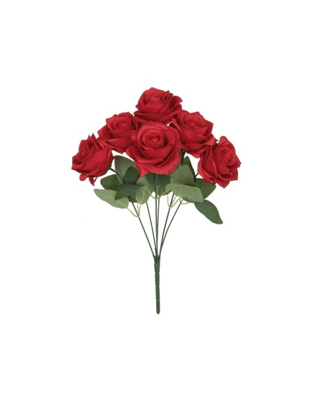 RAMO ROSAS SATIN  X 6-43 CM (ROJO)