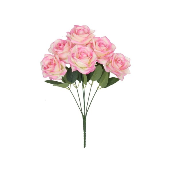 RAMO ROSAS SATIN  X 6-43 CM (ROSA)