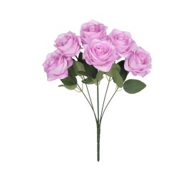 RAMO ROSAS SATIN  X 6-43 CM (VIO)