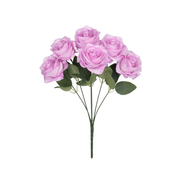 RAMO ROSAS SATIN  X 6-43 CM (VIO)