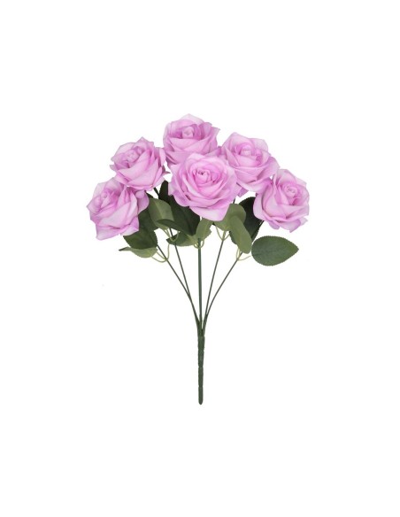 RAMO ROSAS SATIN  X 6-43 CM (VIO)