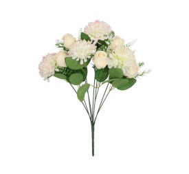 RAMO CRISANTEMO-CAPULLOS X 9-44 CM (CREMA)