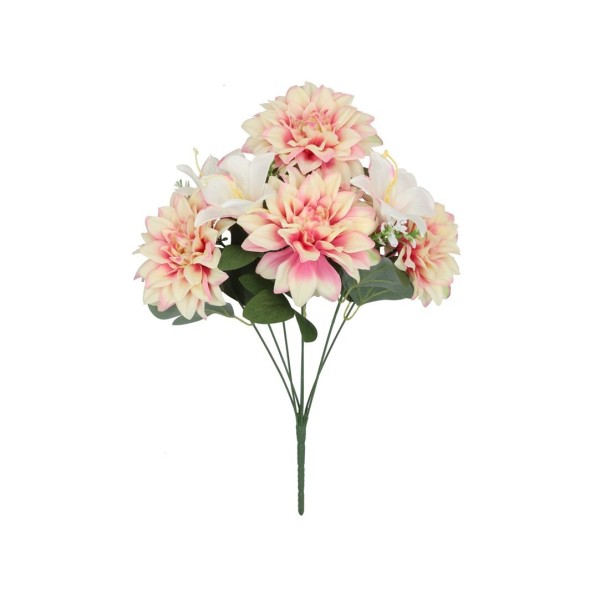 RAMO DALIAS-AZUCENA X 7-46 CM (ROSA)