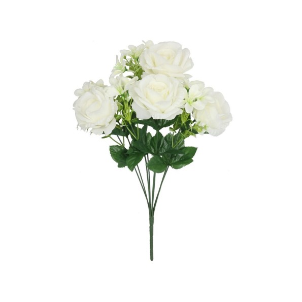 RAMO ROSAS BIG-LILIES X 8-46 CM (BLANCO)