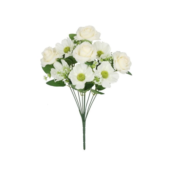 RAMO ROSAS-COSMOS X 9 -46 CM (BLANCO)