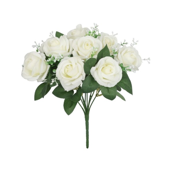 RAMO BOUQUET ROSAS X 9-34 CM (BLANCO)