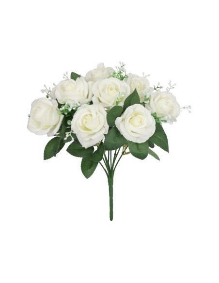 RAMO BOUQUET ROSAS X 9-34 CM (BLANCO)