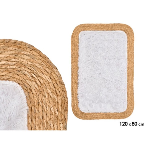 ALFOMBRA YUTE ANTIDES RECT PELO BLNC 120X80CM