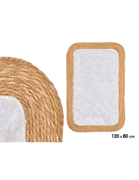 ALFOMBRA YUTE ANTIDES RECT PELO BLNC 120X80CM