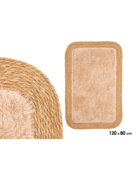 ALFOMBRA YUTE ANTIDES RECT PELO BEIGE 120X80CM