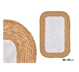 ALFOMBRA YUTE ANTIDESLIZANTE RECT BLANCO 80X50CM