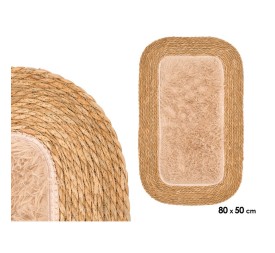 ALFOMBRA YUTE ANTIDESLIZANTE RECT BEIGE 80X50CM